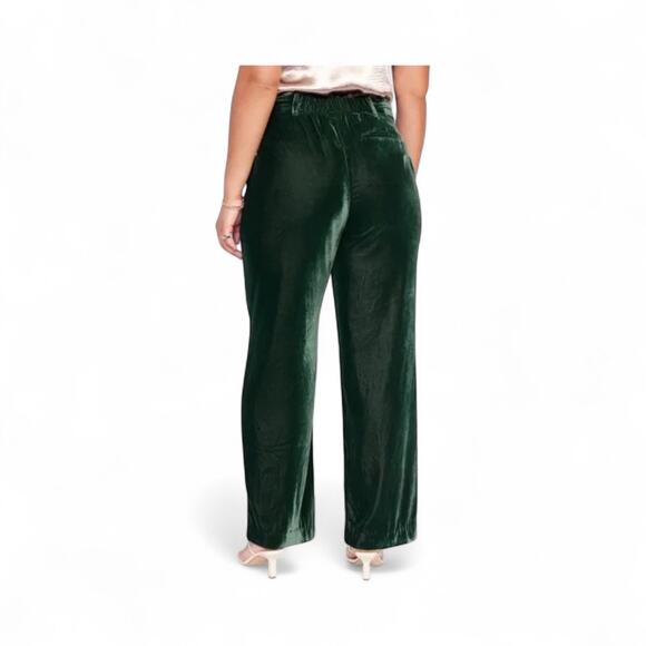 Old Navy Women's High Waisted Taylor Trousers Velvet Green Size XL - Picture 2 of 10